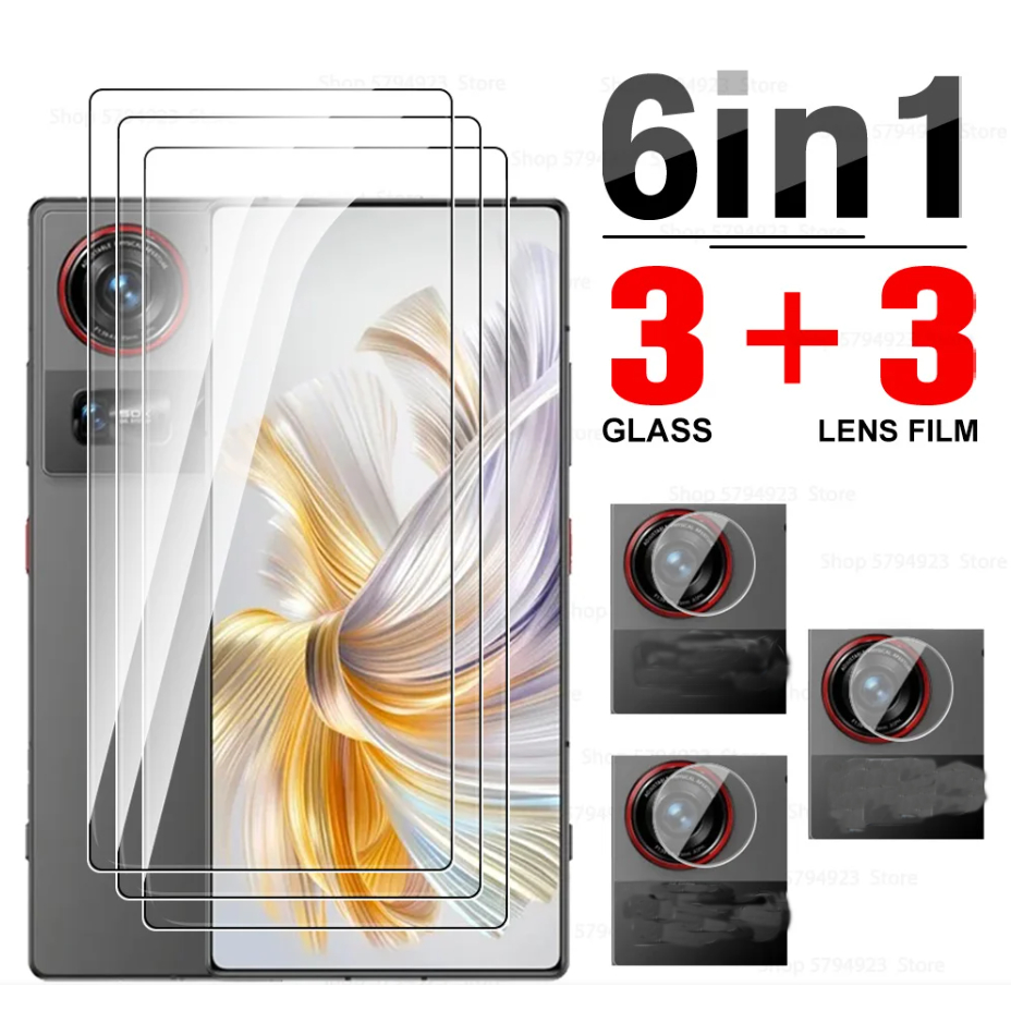 6in1 กระจกป้องกันสําหรับ ZTE nubia Z70 Z60 Ultra Z70S Ultra 5G กล้องกระจกนิรภัยป้องกันหน้าจอ NubiaZ7