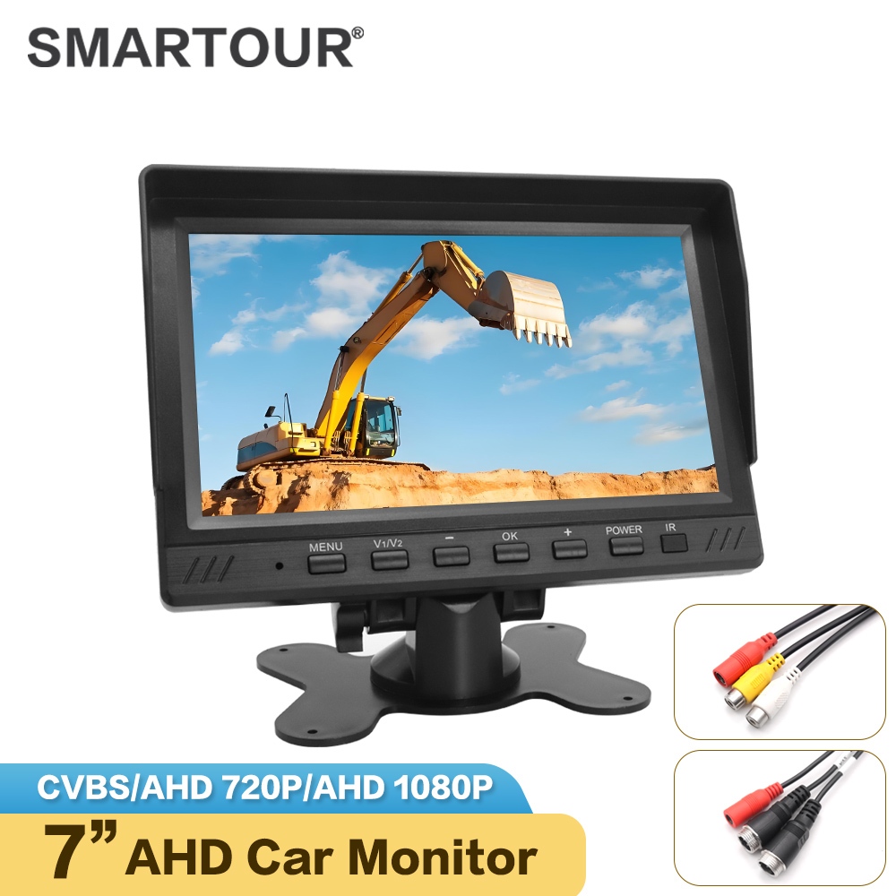 Smartour 7 "จอแสดงผล AHD DVR Monitor สําหรับรถบรรทุกรถตกปลาสนับสนุน 1080P กล้อง Loop Recording Video Players