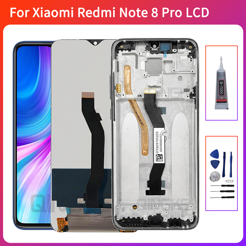6.53 "สําหรับ Xiaomi Redmi Note 8 Pro LCD 2015105 จอแสดงผล IPS Touch Screen Digitizer Assembly สําหร