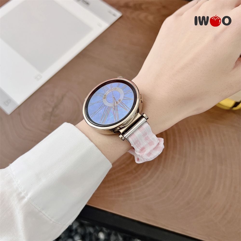 สําหรับ Garmin venu 3S/2s/vivoactive 4s/3S/vivomove 3S/OPPO watch x2mini สุภาพสตรียืดหยุ่นประเทศผมแหวนสายคล้อง - รูปที่ 4