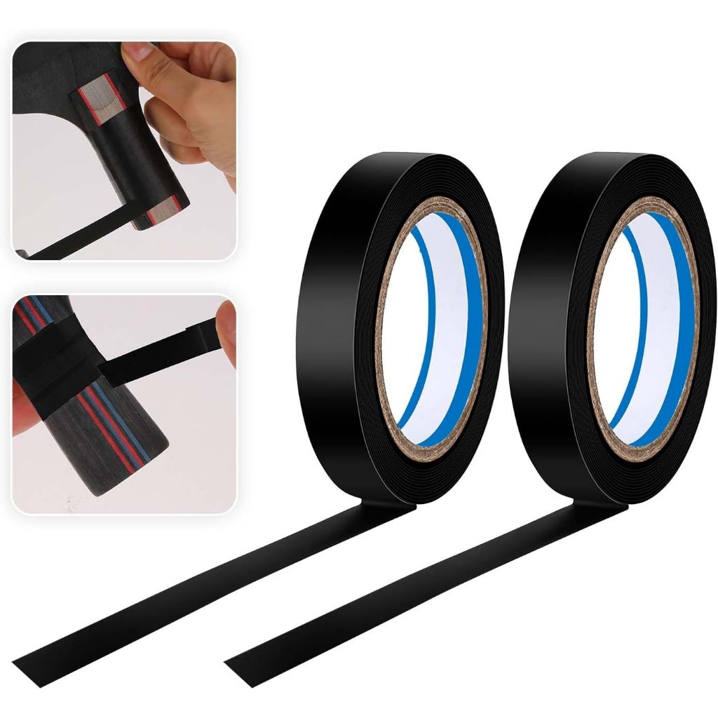 เทป Finishing แร็กเก็ตไม้เทนนิส PVC 0.63 นิ้ว 11 หลา 2 ม้วน แร็กเก็ตแบดมินตัน Grip Wrap ไวนิล Extra สําหรับไม้เทนนิส 10 ชิ้น