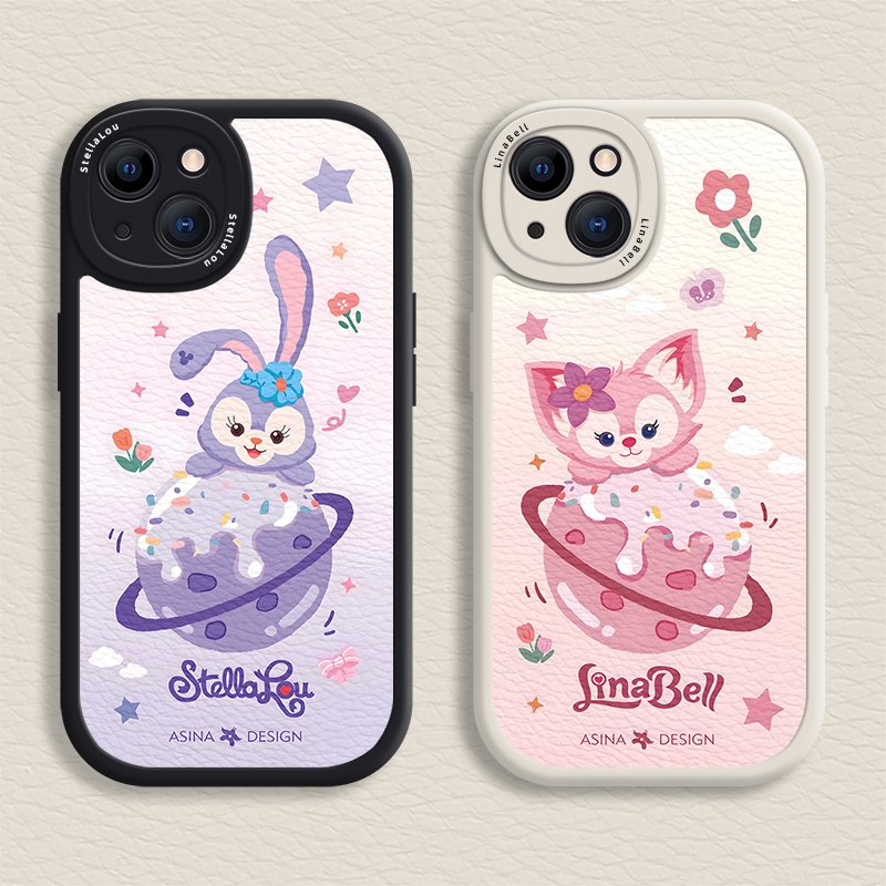 Disney Case iPhone สําหรับ 16 / 15 / 14 / 13 / 12 / 11 Promax StellaLou / LinaBell Soft Casing สําหรับ iPhone 7 / 8 Plus / X / XR / Xs Max Cover