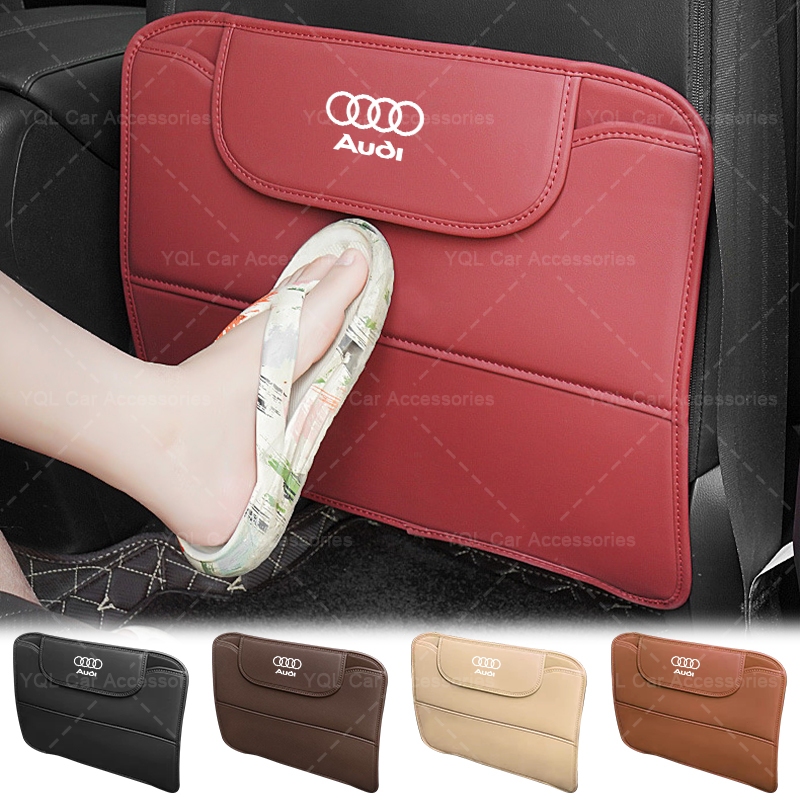 รถที่นั่งกลับป้องกันหนังรถที่นั่งด้านหลัง Anti Kick Pad สําหรับ Audi A4 B8 A3 8P S3 A5 A6 S6 C6 Q5 A