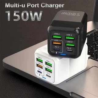 [รับประกัน 1 ปี] Charger Fast Charger Head 150W Fast Charger 3.0 6Port USB Fast Port ทุกรุ่นรองรับ