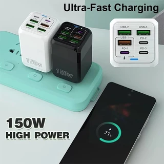 [รับประกัน 1 ปี] Charger Fast Charger Head 150W Fast Charger 3.0 6Port USB Fast Port ทุกรุ่นรองรับ