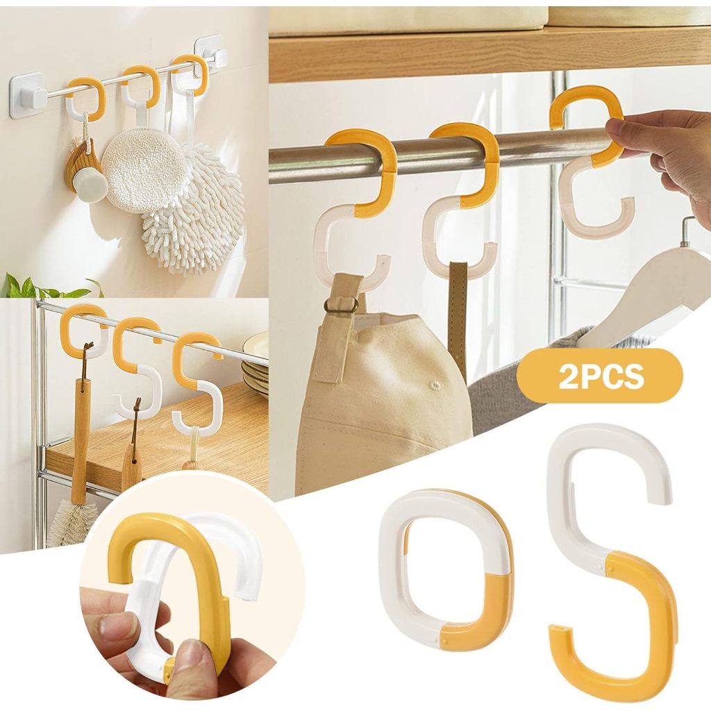 S ประเภท Multi Function Hook Snap On ตะขอพับในครัวเรือนแบบพกพารถที่นั่งด้านหลัง Hook สําหรับตู้เสื้อผ้าห้องครัวห้องน้ํากลางแจ้ง
