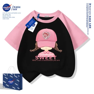 [ในสต็อก]ของพร้อมส่ง เสื้อยืดเด็กผู้หญิงแขนสั้น ผ้าฝ้ายซึบซับเหงื่อ ลายเด็กน้อยน่ารักการ์ตูน ฤดูร้อน