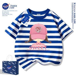 [ในสต็อก]ของพร้อมส่ง เสื้อยืดเด็กผู้หญิงแขนสั้น ผ้าฝ้ายซึบซับเหงื่อ ลายเด็กน้อยน่ารักการ์ตูน ฤดูร้อน