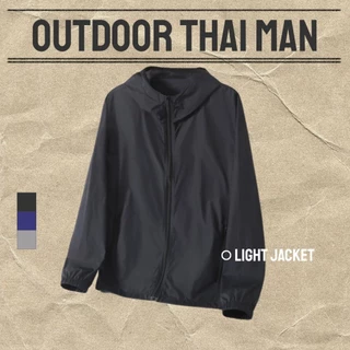 แฟชั่นผู้ชายแจ็คเก็ตกันแดดเกาหลีแห้งเร็วเยาวชนหมวกแขนยาวด้านบนบาง