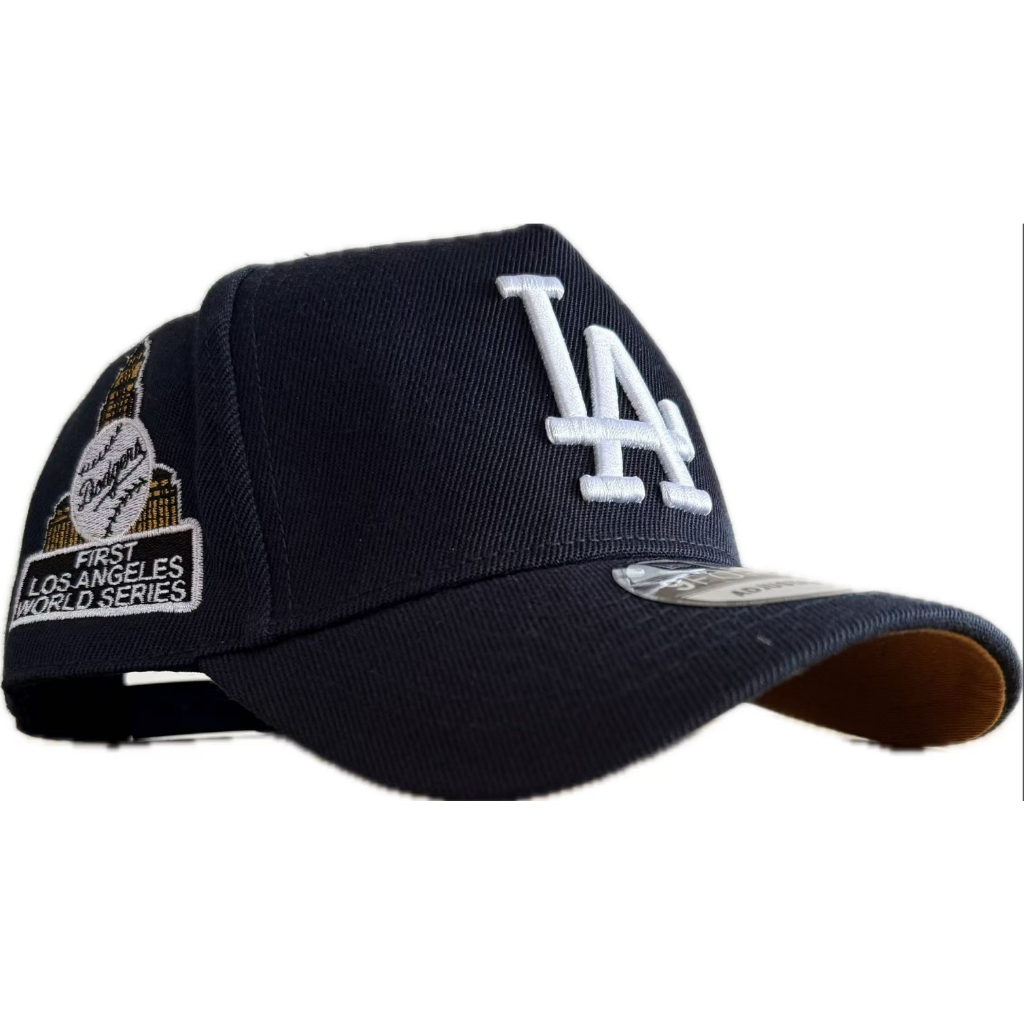 LA Los Angeles Dodgers หมวกกันแดดแบบปรับได้ หมวกปัก หมวกเบสบอล Black Flame Dodgers