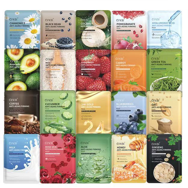 30 ชิ้นสุ่มมาส์กหน้าเกาหลี Face skincare Moisturizing Firming Hydrating เกาหลี Face Mask Facial Skin Care Prodcuts
