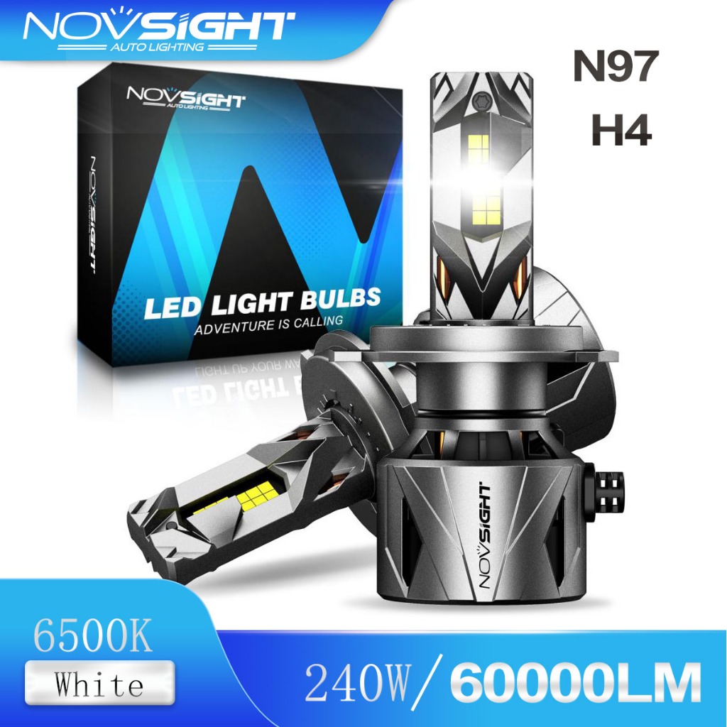 Novsight ความสว่างสูง series N97 ไฟหน้ารถ LED H4 240W 60000LM 6500K Plug and Play 2 ชิ้นพร้อม canbus