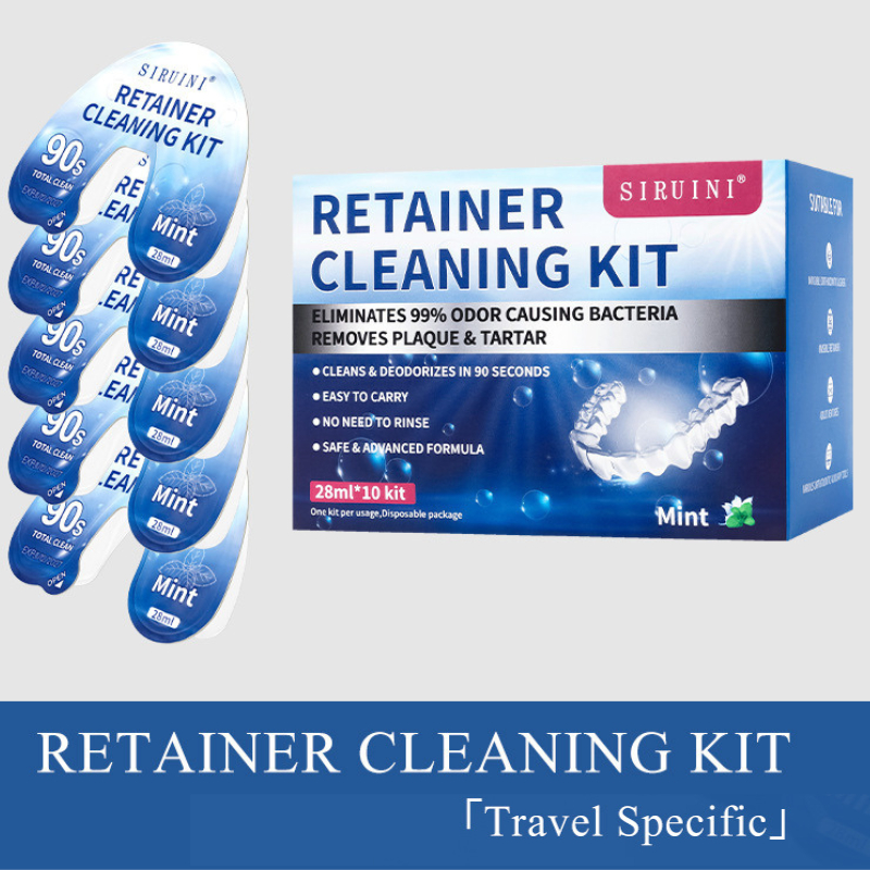 Best Retainer Cleaner เม็ดทําความสะอาดDenture - แบคทีเรียและกําจัดกลิ่น 99%, ไม่ต้องล้าง (28ml x10 K