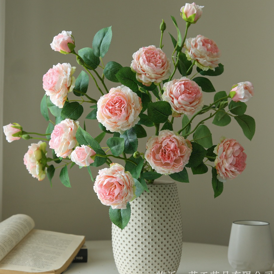 ดอกไม้จําลอง กุหลาบ ดอกไม้ปลอม ห้องนั่งเล่น ตกแต่งทางเข้า โต๊ะรับประทานอาหาร การจัดดอกไม้ วิลล่าโรงแรม ตู้วางทีวี ตกแต่งแจกัน