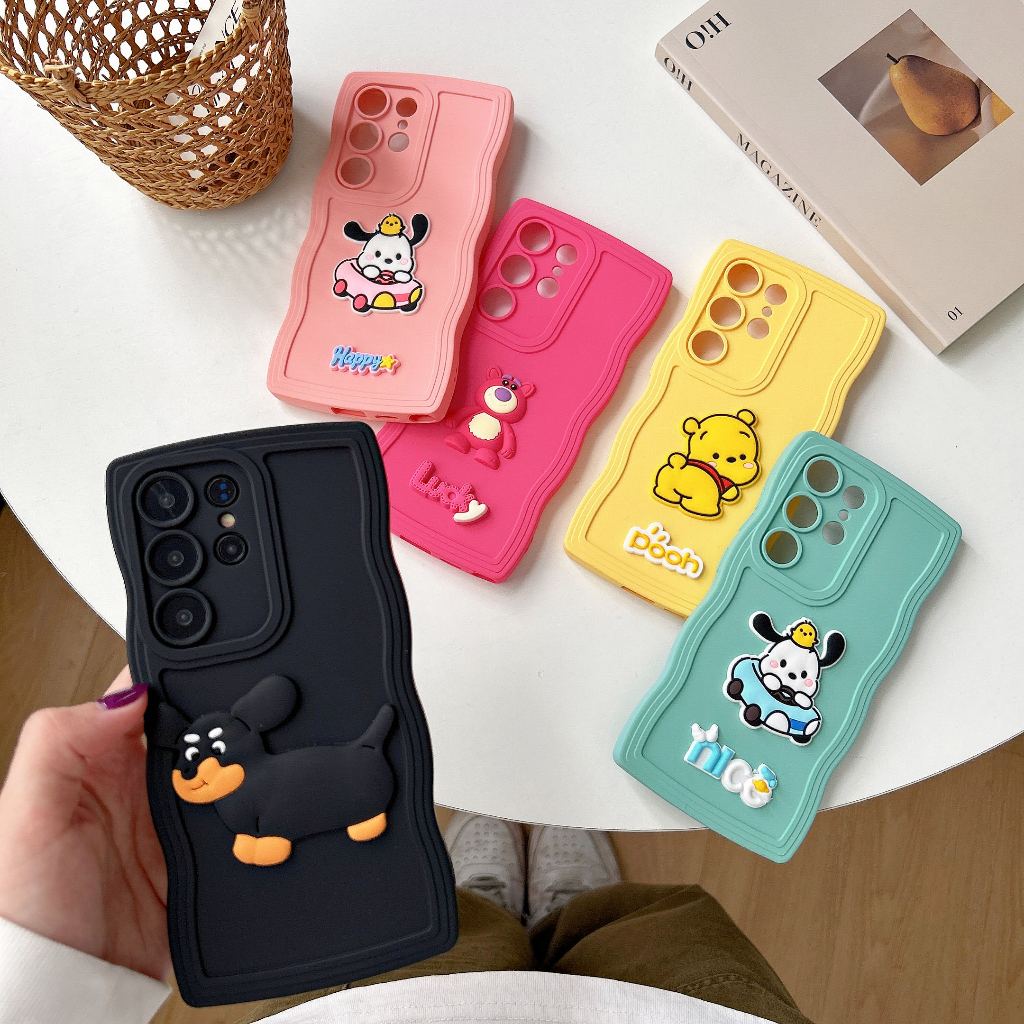 การ์ตูนน่ารัก 3D สติ๊กเกอร์ เคส Samsung Galaxy S25 Ultra S25 Plus S25 S24 FE S24 Ultra S24 Plus S24 