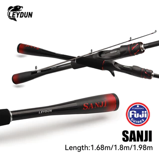 LEYDUN SANJI เบ็ดตกปลารdrod UL 1.68m 1.8m 1.98m Fuji Joran Pancing คาร์บอนไฟเบอร์ Rod Spinning