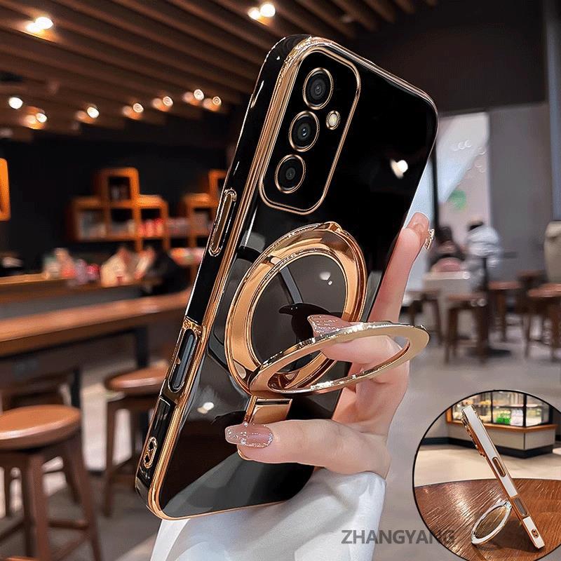 SAMSUNG สําหรับSamsung A04S A05S Aestheticออกแบบใหม่ElectroplatedซิลิโคนTPUเคสโทรศัพท์พร้อมที่วางโทรศัพท์มัลติฟังก์ชั่นสําหรับเด็กหญิงและเด็กชาย