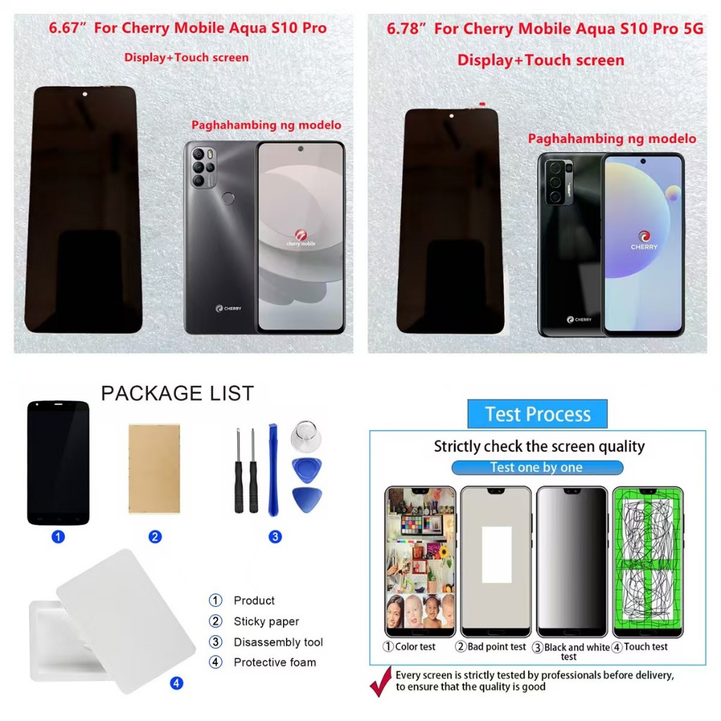 สําหรับ Cherry Mobile Aqua S10 Pro /S10 Pro 5G จอแสดงผล LCD Touch Screen Digitizer Assembly