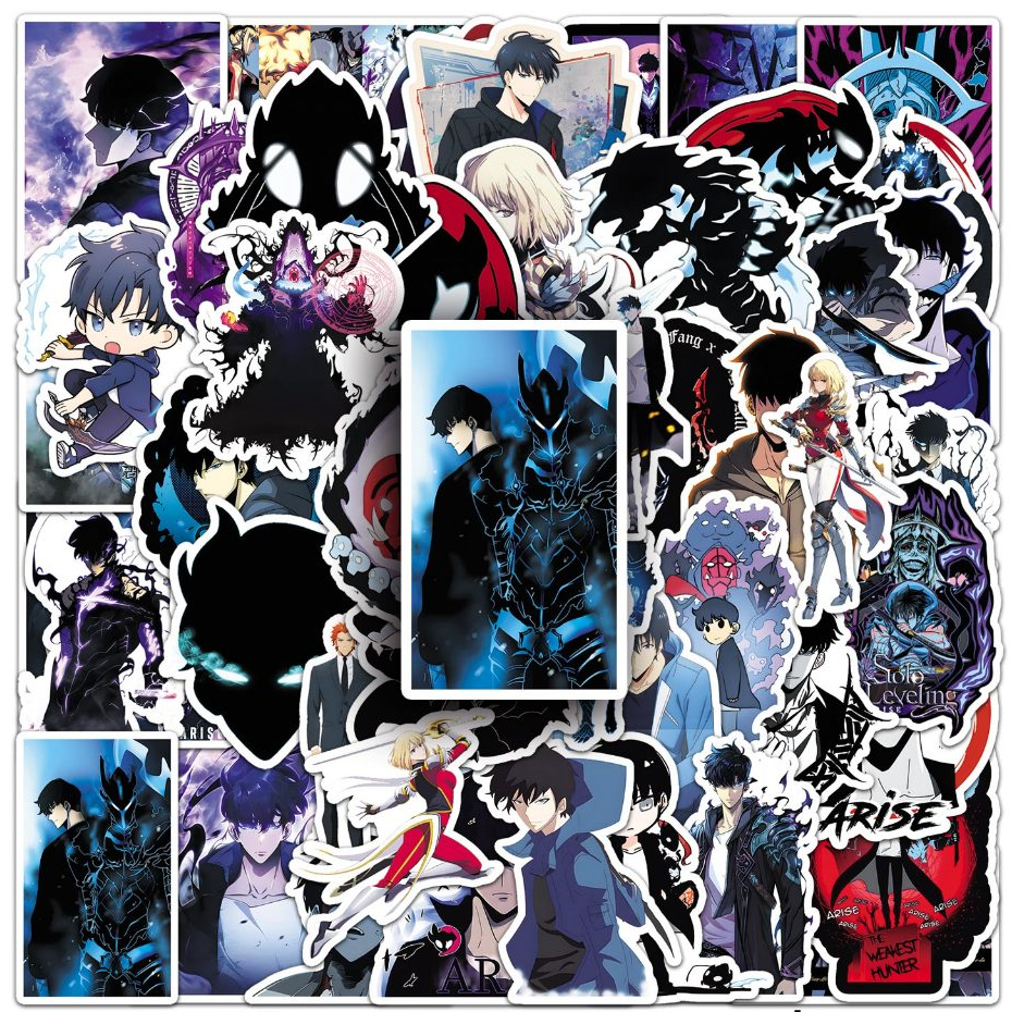 ตลก 50 ชิ้นอะนิเมะ Solo Leveling สติกเกอร์สําหรับเคสโทรศัพท์ Tumbler สติกเกอร์รถ Graffiti กันน้ํา Creative DIY