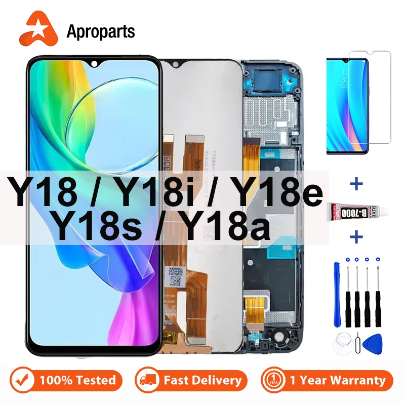 6.56 LCD สําหรับ VIVO Y18 Y18i Y18e Y18a Y18S V2350 จอแสดงผล Touch Screen Digitizer Assembly กรอบอะไ