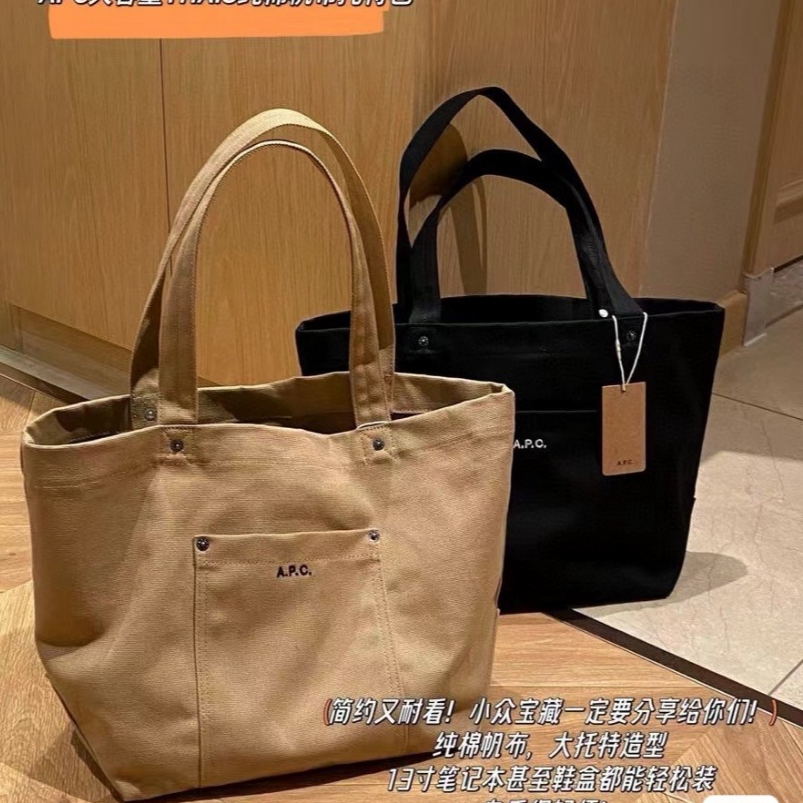 Apc rivet pocket canvas tote กระเป๋าสะพายกระเป๋าถือ