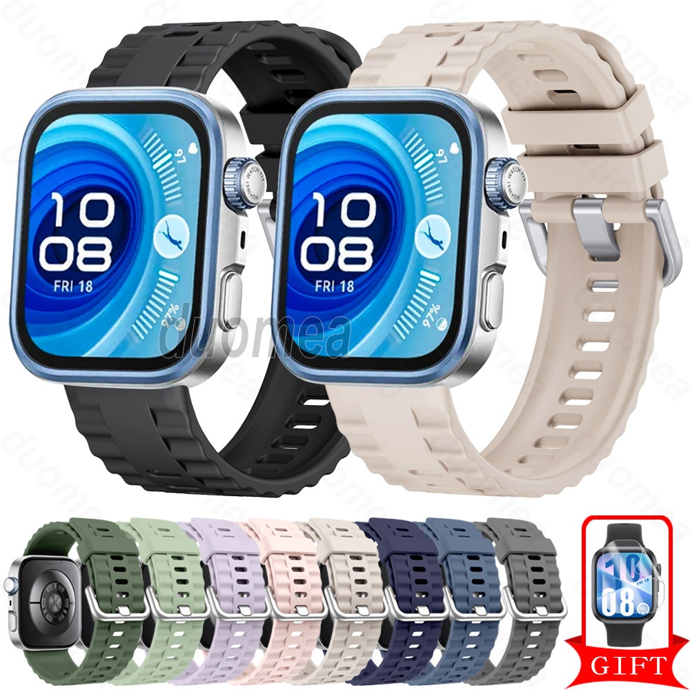 สายรัดข้อมือซิลิโคนอุปกรณ์เสริมสร้อยข้อมือสําหรับ Huawei Watch Fit 5 4 3 / Huawei Watch Fit 5 4 Pro