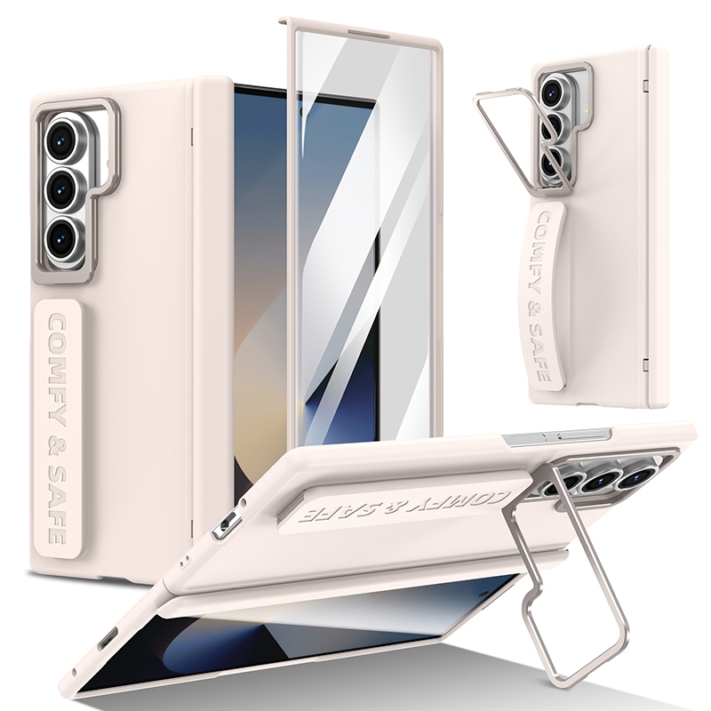 ZFold7 เคสสําหรับ Samsung Galaxy Z พับ 7 Z พับ 6 Z พับ 5 Z 4 Z 3 แพ็คเกจเต็ม Golden Eye สายคล้องเลนส์วงเล็บ Hard โทรศัพท์มือถือกรณีฝาครอบ