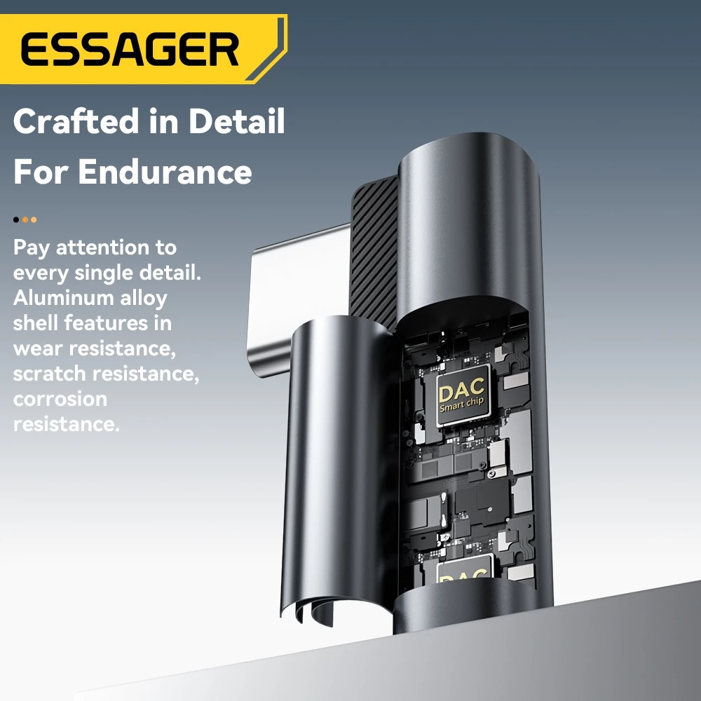 Essager Type-C/L ถึง 3.5 มม. ตัวแปลงเสียงแจ็คหูฟังอะแดปเตอร์เสียง AUX thumbnail 6