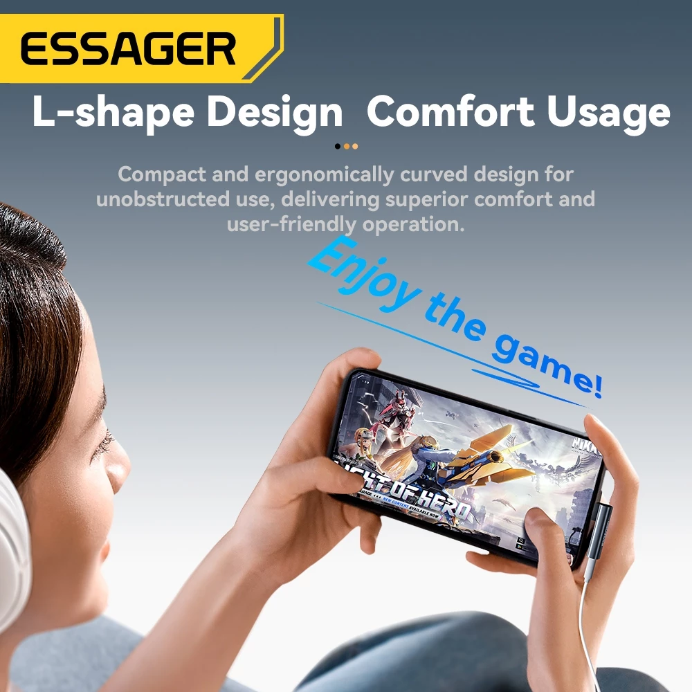 Essager Type-C/L ถึง 3.5 มม. ตัวแปลงเสียงแจ็คหูฟังอะแดปเตอร์เสียง AUX thumbnail 7