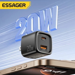 Essager USB C Charger 20W GaN Type C PD Fast Charging QC 3.0 Quick Chargers Wall Plug Adapter
