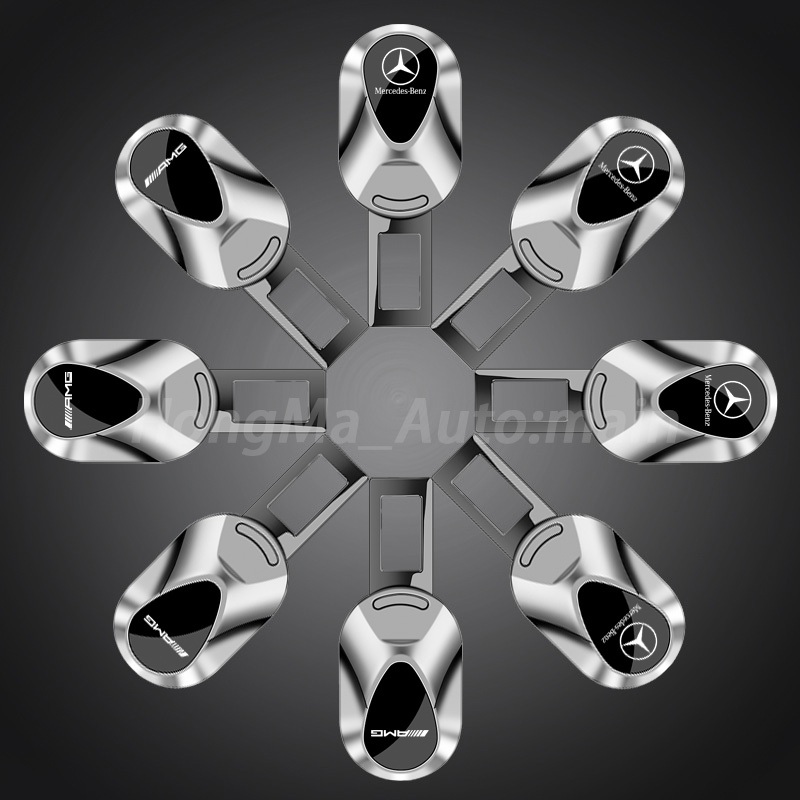 Mercedes Benz car High end โลหะผสมเข็มขัดนิรภัย extender หัวเข็มขัดคงที่ท่อไอเสียตกแต่งรถ A-ระดับ B ระดับ C ระดับ E-level ระดับ S AMG GLA GLB GLC EQA EQB EQC EQE