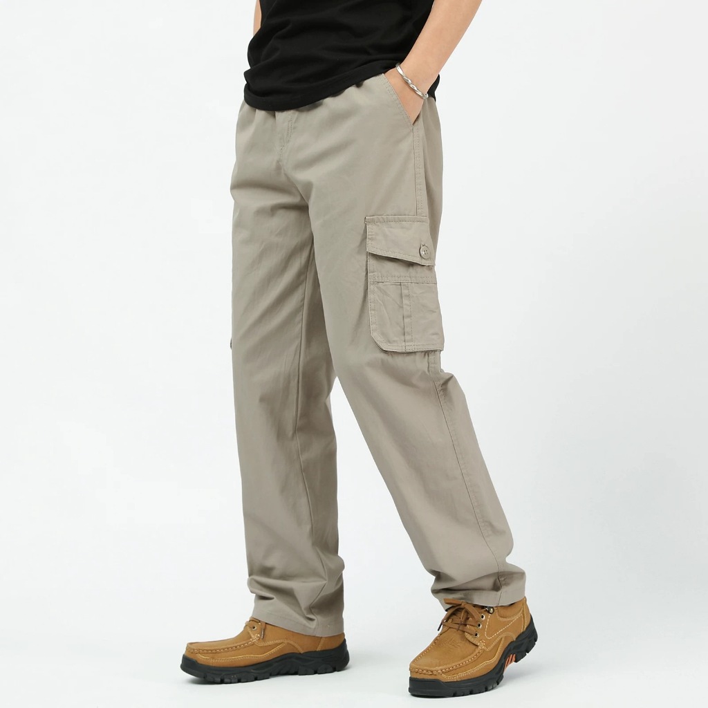 ⚡ProMan⚡กางเกงทำงานของชายฤดูร้อน  อเมริกัน วินเทจ  กระบอกตรง  นอกบ้าน    หลวม  กระเป๋าหลาย - รูปที่ 4