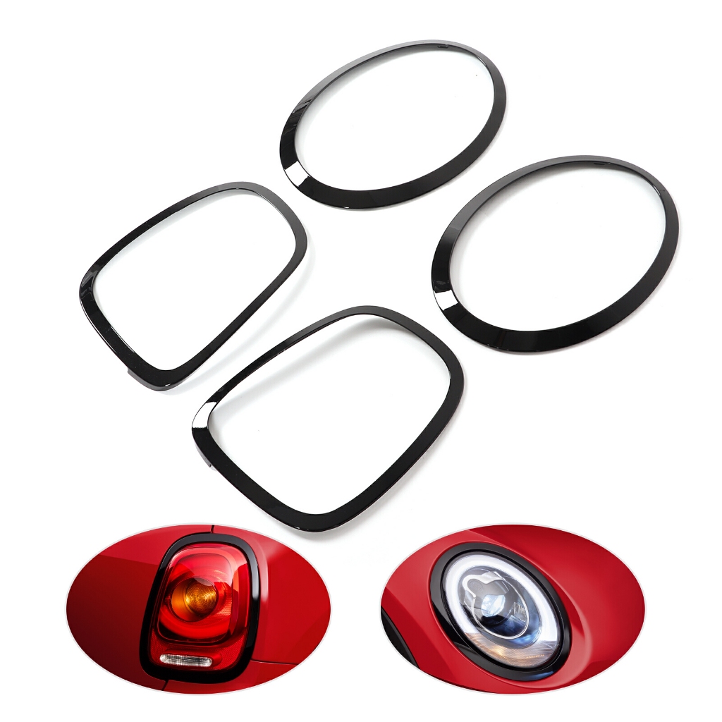 TMA ~ สีดําเงาไฟหน้าไฟท้ายฝาครอบรอบทิศทางสําหรับ F55 F56 F57 One Cooper S JCW 2014 +