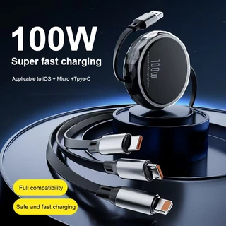 100W สายชาร์จเร็ว 3in1 มี2สี Set Charger สายชาร์จ100w usb cable TypeC ip