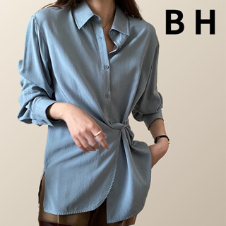 ข ฤดูใบไม้ร่วงเสื้อเบลาส์ เทนเซล แขนยาวเอวความรู้สึกผ้าเดรปส…