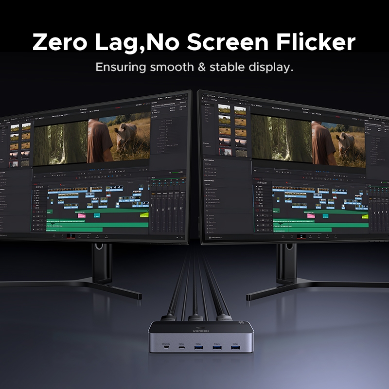 UGREEN DP KVM สวิทช์ 8K60Hz 2 จอภาพ 2 PCs Ultra HD รูปที่ 8