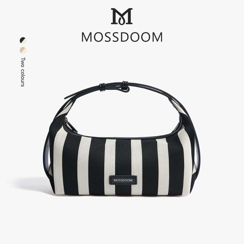 【Special off】MOSSDOOM Oriana Bag กระเป๋าสะพายมินิ ทรงสั้น ลายริ้ว ดีไซน์เรียบหรู