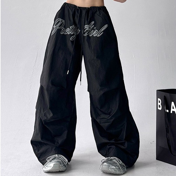 TIANLESIWEI สีชมพูอเมริกัน Overalls ฤดูร้อนใหม่ Retro Hot Girl Hip Hop Machete การออกแบบหลวมกางเกงขากว้าง