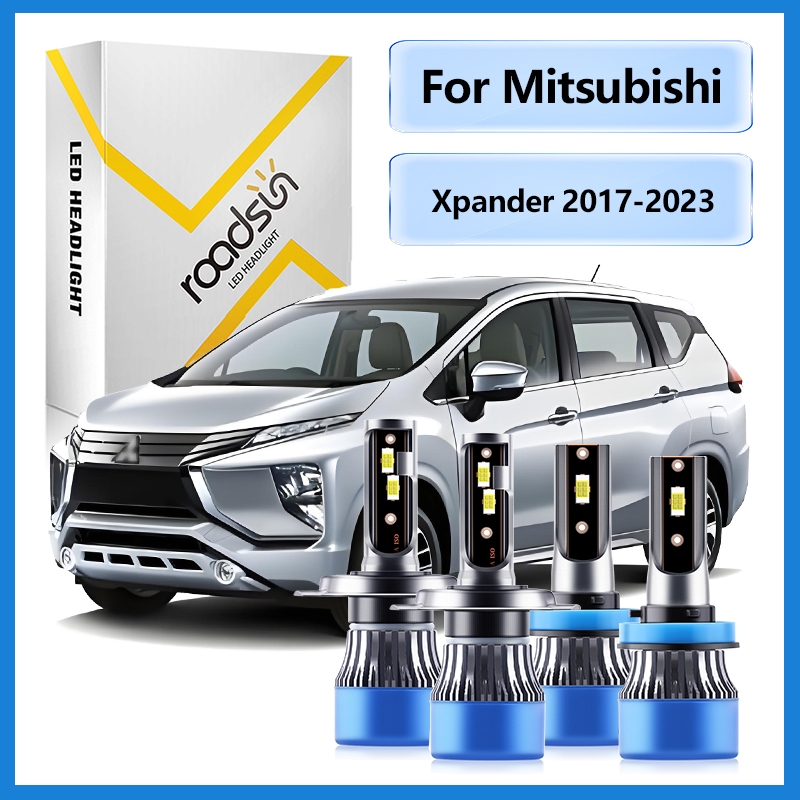 MITSUBISHI FitสําหรับMitsubishi Xpander 2017 2018 2019 2020 2021 2022 2023LEDไฟหน้ารถหลอดไฟHi-Lo Beamไฟหน้าหมอก6000Kสีขาว11000LM 800%ความสว่างPlugและPlay