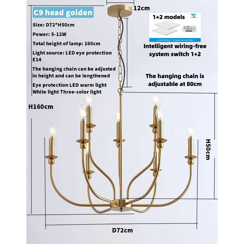 อเมริกันแสงหรูหราเหล็กสาขา-รูปโคมระย้าไฟ นํา ห้องนั่งเล่นแสงห้องรับประทานอาหารแสงบ้านไร่ระเบียงทางเดินโคมไฟบ้าน - รูปที่ 7