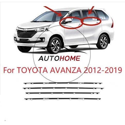 (4 ชิ้น) Weatherstrip Window Seal รถหน้าต่าง Moulding Trim Seal ประตูด้านนอก Moulding สําหรับ toyota avanza 2012 2013 2014 2015 2016 2017 2018 2019 2020