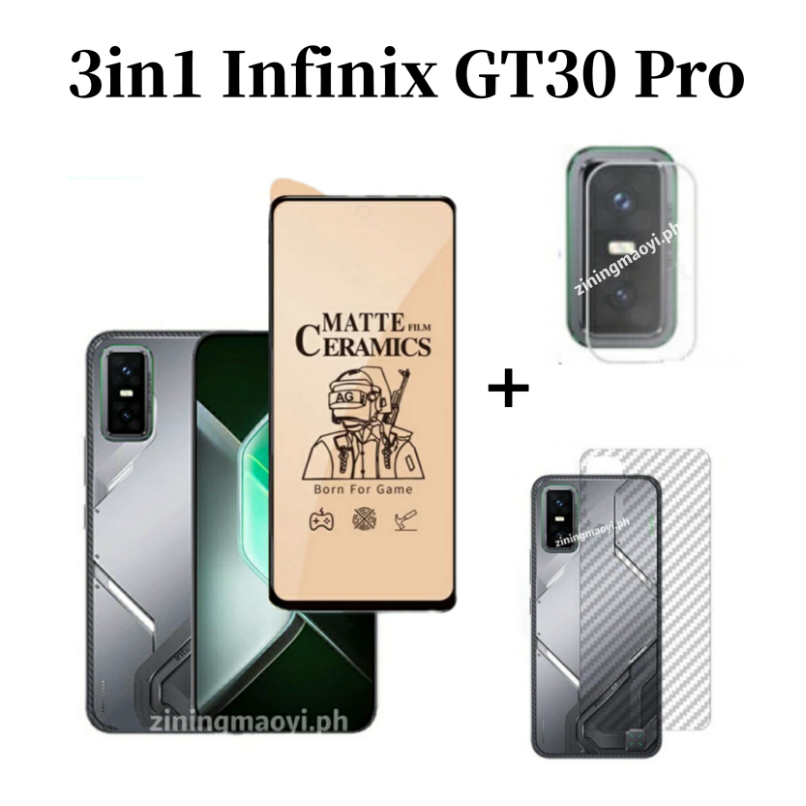 3in1 Infinix GT30Pro ฟิล์มเซรามิคสําหรับ Infinix GT20Pro GT30Pro GT10Pro เลนส์กล้องป้องกันหน้าจอและฟ
