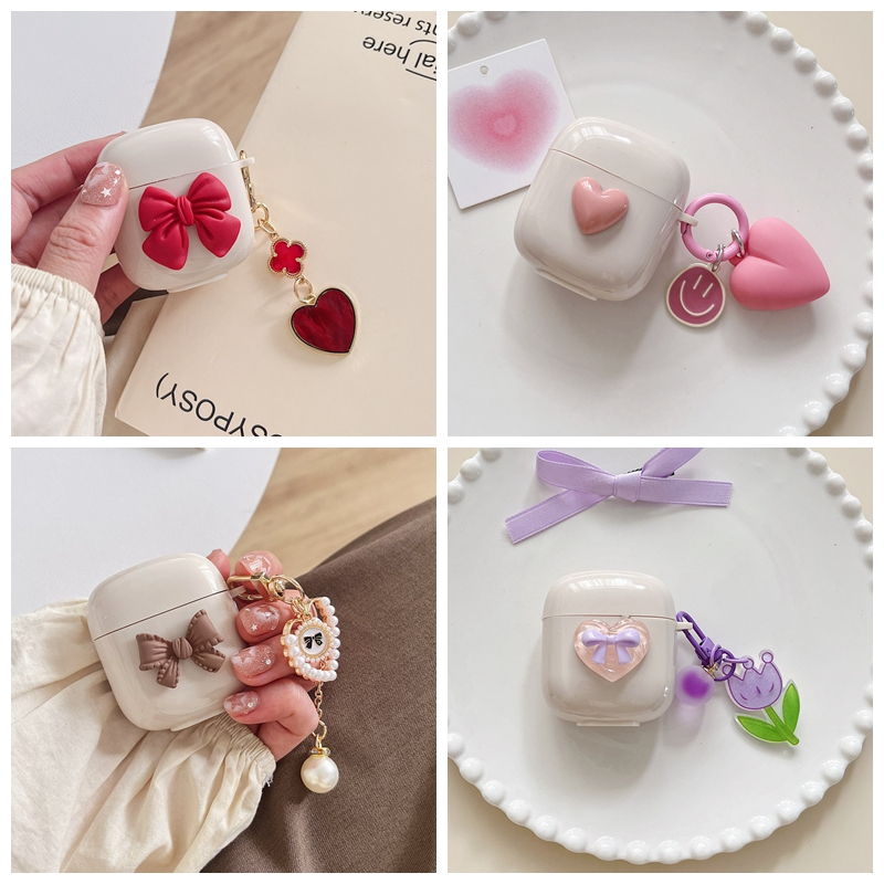 Pro 4 TWS การ์ตูนหมีกรณี ins พร้อมพวงกุญแจ Mini Pro 4 TWS / Mini Pro 5 กรณีน่ารักหูฟัง inpods Pro 4T