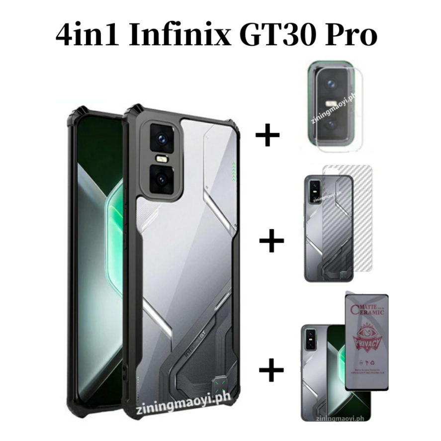 4in1 Infinix GT30Pro เคสโทรศัพท์มือถือป้องกันการล่มสลายสําหรับ Infinix GT20Pro GT30Pro GT10Pro ฟิล์ม
