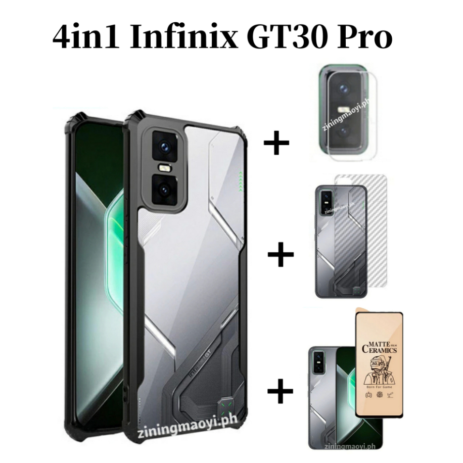 4in1 Infinix GT30Pro เคสโทรศัพท์มือถือป้องกันการล่มสลายสําหรับ Infinix GT20Pro GT30Pro GT10Pro ฟิล์ม