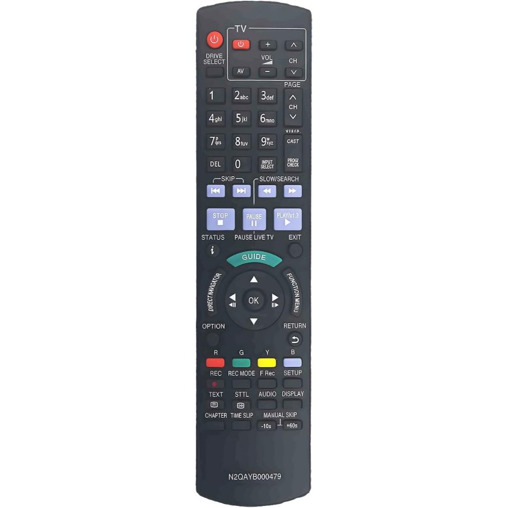 N2QAYB000479 เปลี่ยนระยะไกลสําหรับ Panasonic DVD Recorder DMRXW380 DMRXW385 DMRXW390 DMRXW480 DMR-XW