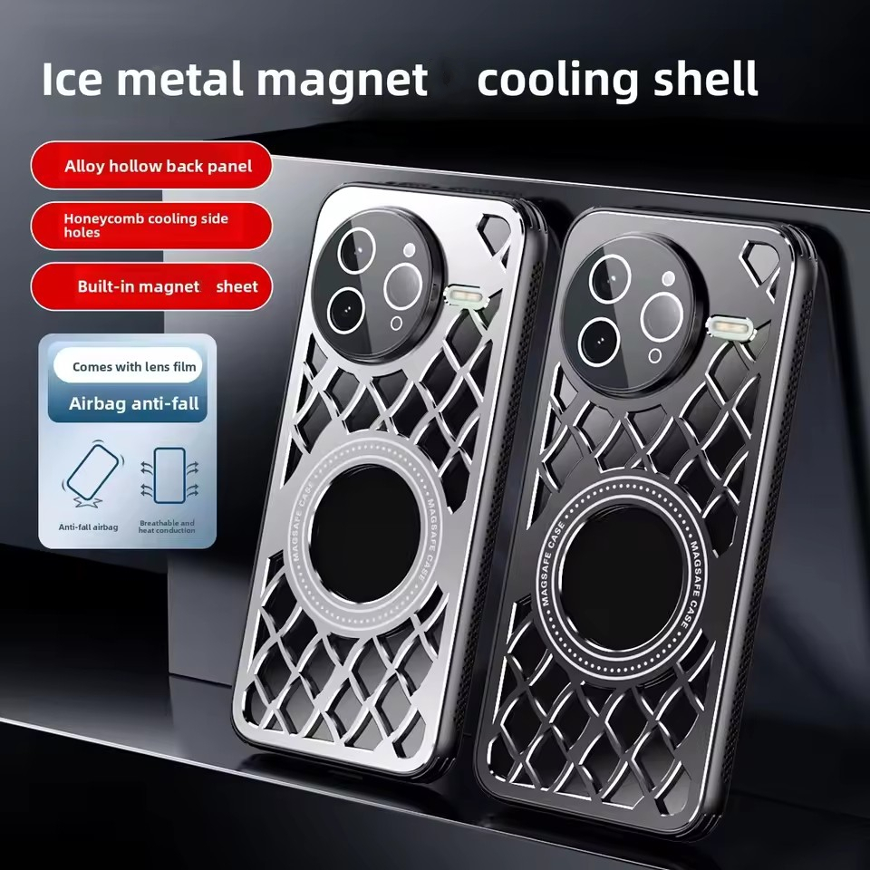 สําหรับ Xiaomi POCO F7 Ultra กรณี Hard alloy การกระจายความร้อน Cooling แม่เหล็กป้องกันปกหลังสําหรับ Xiaomi POCO F7 F6 Pro redmi k80 k70 ไร้สายชาร์จเคสโทรศัพท์