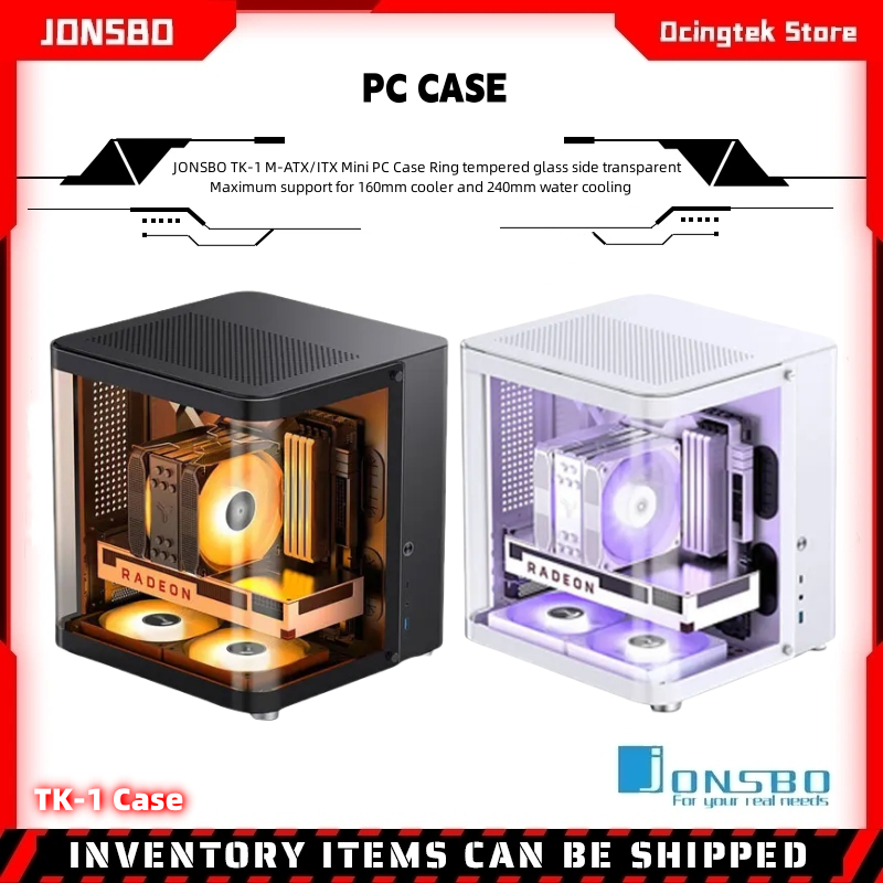 Jonsbo TK-1 M-ATX/ITX แหวนกระจกนิรภัยใส รองรับสูงสุด 160 มม. และ 240 มม. สําหรับเคสคอมพิวเตอร์
