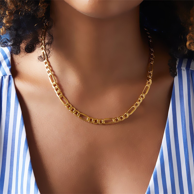 LGTH 1PC แฟชั่น 18K Gold Plated Mens Punk Chain สร้อยคอผู้หญิงสร้อยคอยาวเครื่องประดับ HOT