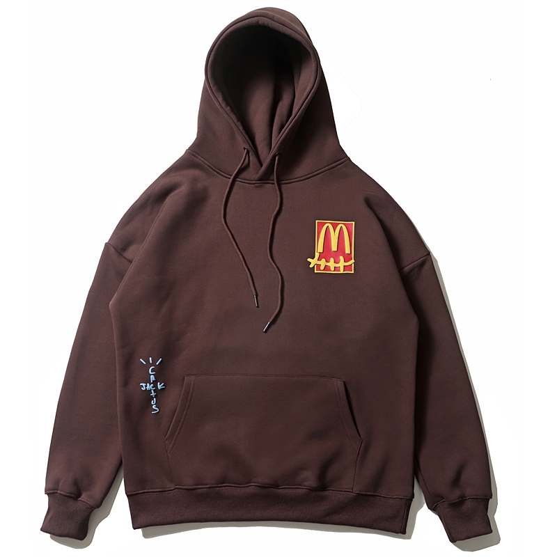 Travis Scott Cactus Jack x McDonald Hoodie สินค้าใหม่ เสื้อกันหนาวสำหรับคู่รัก ไซ즈 M-XXL